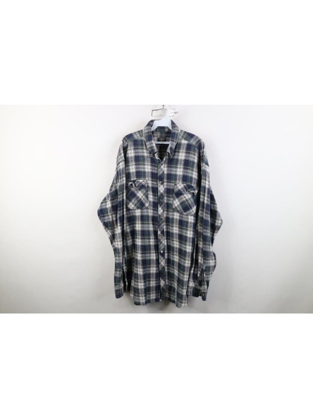 Vtg 90s Streetwear Mens 2XLT Distressed Flannel Collared Button Down Shirt Plaid